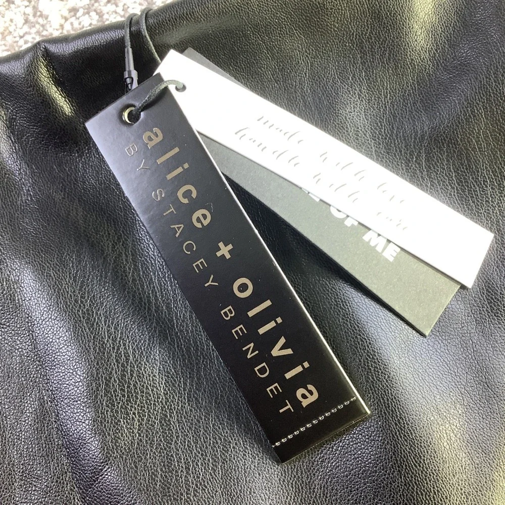 Faux Leather Black Pencil Skirt - Unbranded